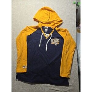 NHL Nashville Predators Women's Long Sleeve Hooded Drawstring Sweatshirt Sz M
